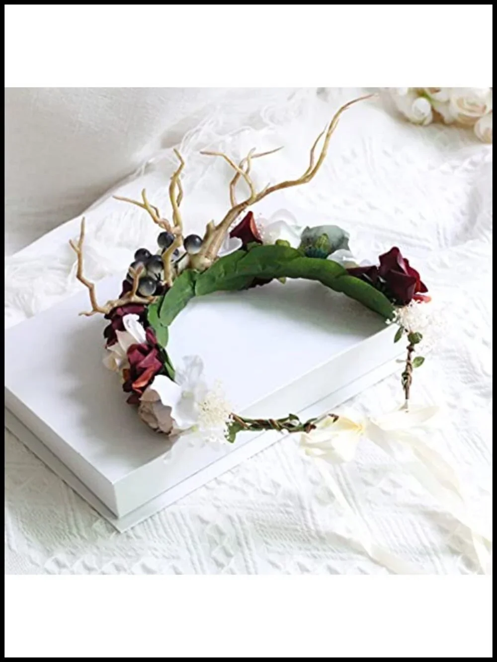 Deer Flower Crown Floral Headpiece Hair Halo Adjustable Women's